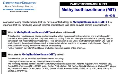 Methylisothiazolinone Page Dermatitis Academy