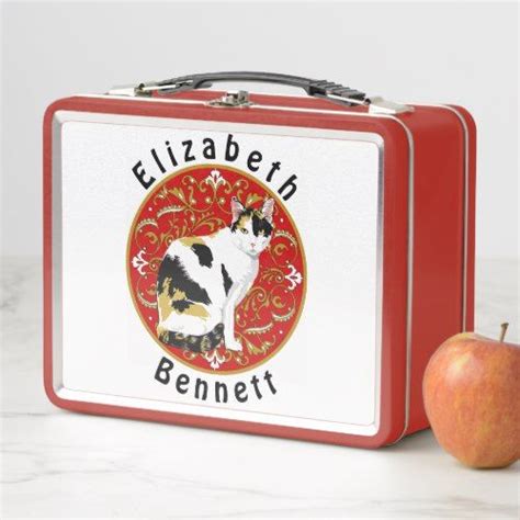 Calico Cat Baroque Metal Lunch Box Zazzle Metal Lunch Box Lunch