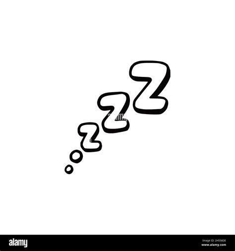 Sleep Zzzz Doodle Symbol Set Sleepy Dream Icon Doodle Comic Sketch