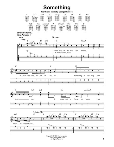 Something Sheet Music By The Beatles Easy Guitar Tab 81971