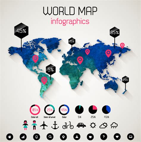 Creative World Map And Infographics Vector Graphics 04 Free Download