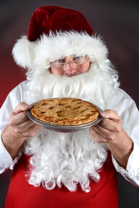 Santa And Fresh Baked Pie Stock Photo Image Of Yule 59693180