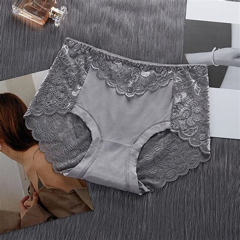 cheap women sexy knickers underwear lace see through hollow print middle waist thin lingerie