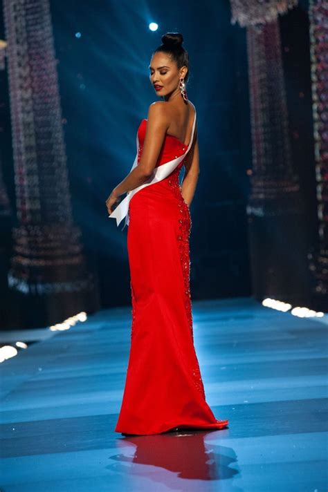 romina lozano miss universe peru pageant gowns evening gowns red formal dress
