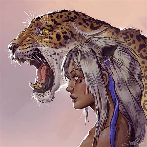 Girl Meets Jaguar By Skyrawathi On Deviantart Character Art Animal