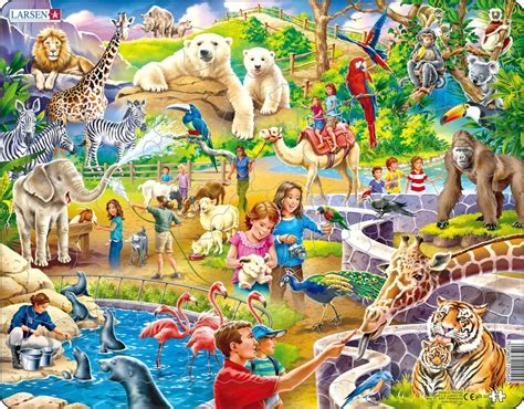 Larsen Puzzles Zoo Animals Childrens Educational Jigsaw Puzzle 48
