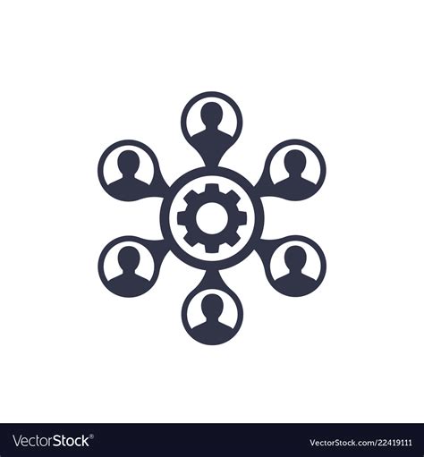 Outsourcing Cooperation Icon Royalty Free Vector Image