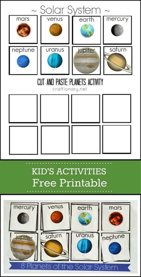 Solar System Cut And Paste Activity Free Printable