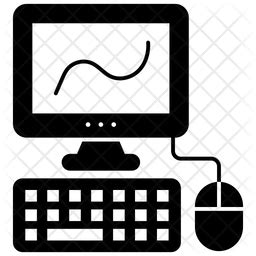 Set of modern computer icons isolation vector. Desktop Computer Icon of Glyph style - Available in SVG ...