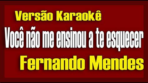 Voc N O Me Ensinou A Te Esquecer Fernando Mendes Vers O Karaok