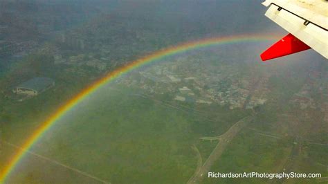 Rainbow Chases Airplane Airplane View Rainbow Southwest Airlines