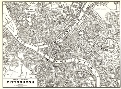 1938 PITTSBURGH Street Map Antique City Map of Pittsburgh | Etsy in