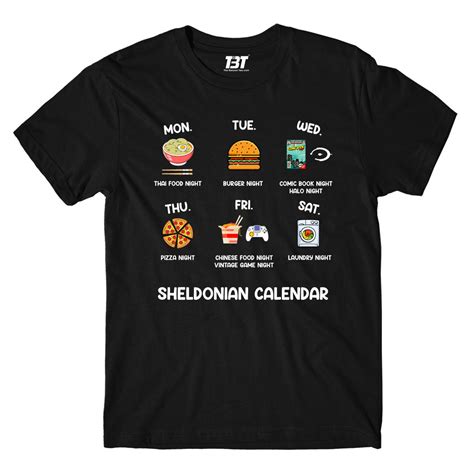 Buy The Big Bang Theory T Shirt Sheldonian Calendar The Banyan Tee