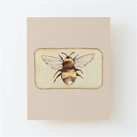 Vintage Honey Bee Beekeeping Design Wood Mounted Print By Micha75muc