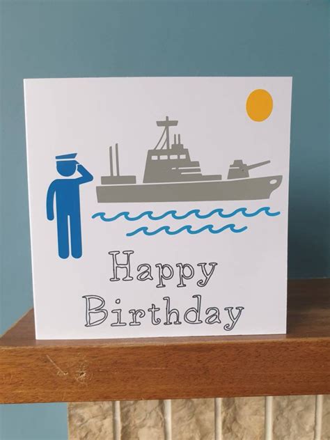 Navy Naval Birthday Card Greetings Card Etsy