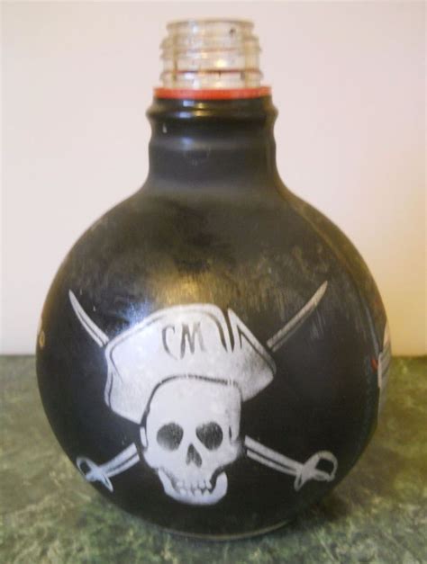 Pirate Bomb Liquor Bottle Shabby Rum Bottle Blackcapt Morgan Cannon