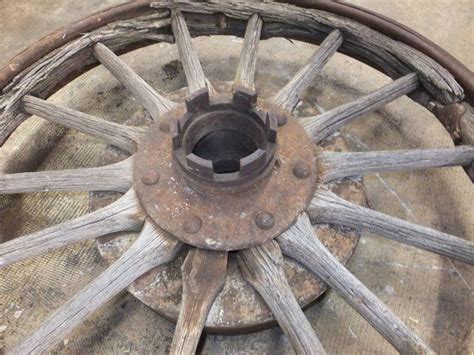 Lot Detail Antique Truck Wheel With Iron Rim And Wooden
