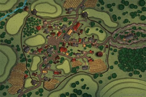 Artstation Rebuilt Walled And Expanded Phandalin Town Map 60 X 40