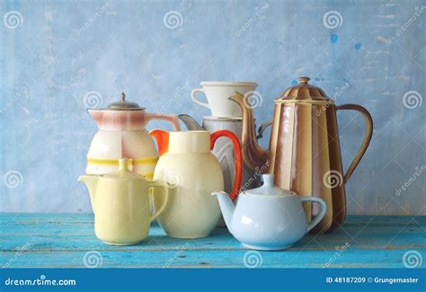 Retro Coffee Pots Stock Image Image Of Mocha Espresso 48187209