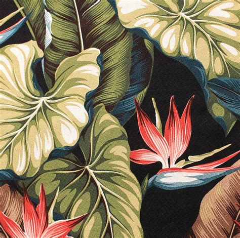 11 Tropical Leaf Print Barkcloth Fabrics In 31 Colorways Retro Renovation