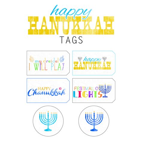 Free Happy Hanukkah Printable Tags Part 1 Happy Hanukkah Happy