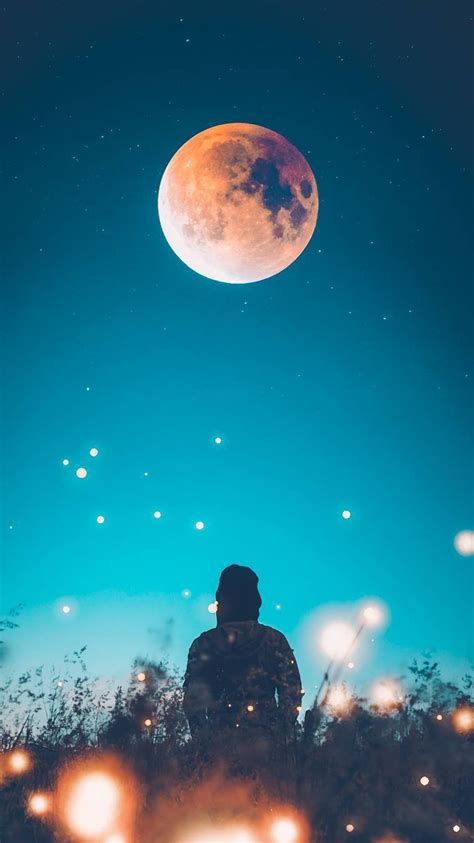 Girl And The Moon Iphone Wallpaper Iphone Wallpapers Iphone Wallpapers