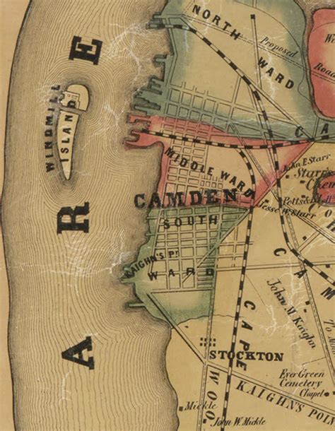 Camden County New Jersey 1857 Old Wall Map Reprint With | Etsy