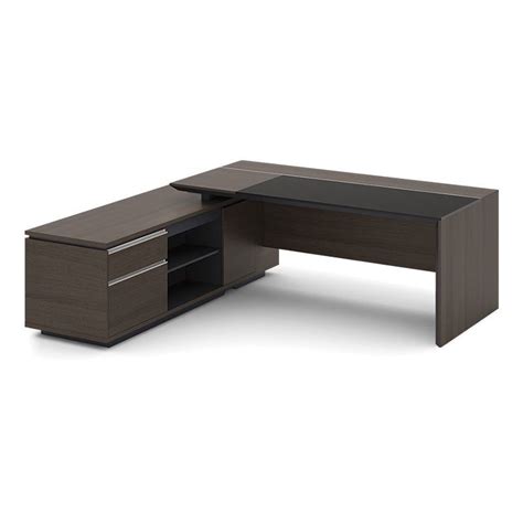 Carter Executive Office Desk With Left Return 22m Coffee And Charcoal