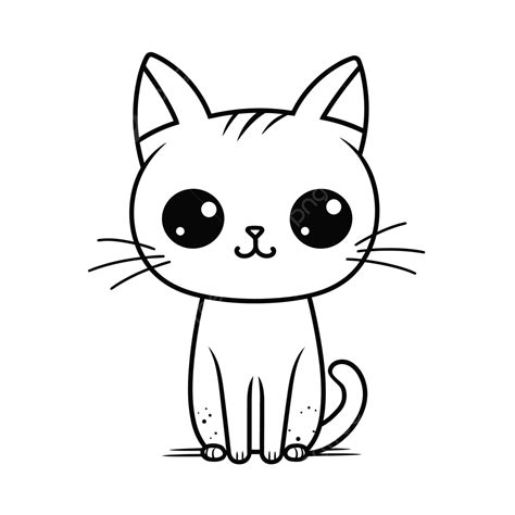 Cute Cat That Is Drawn In Black And White Outline Sketch Drawing Vector