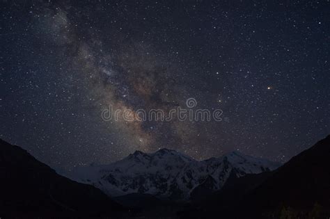 Milky Way Over Nanga Parbat Mountain Massif Fairy Meadow Pakistan