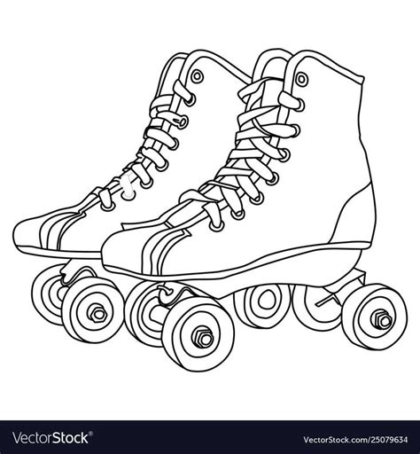 Roller Skates Drawing On White Background Download A Free Preview Or