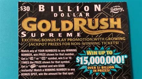 Billion Dollar Gold Rush Supreme Scratch Off Winner From The Florida