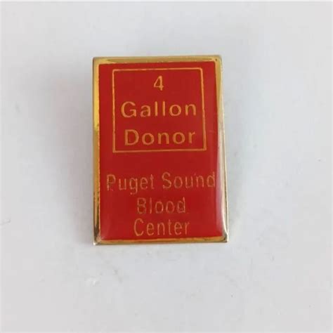 Vintage 4 Gallon Donor Puget Sound Blood Center Lapel Hat Pin 850