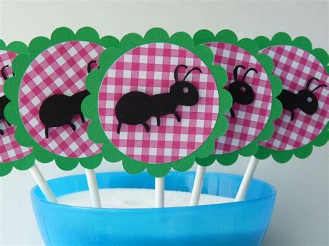 Cupcake toppers for picnic party | Picnic birthday party, Picnic party, Picnic birthday