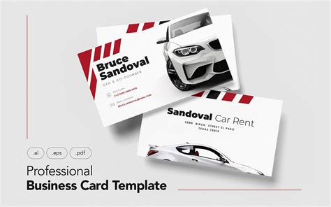 Professional Business Cards For Car Rent V23 Corporate Identity Te