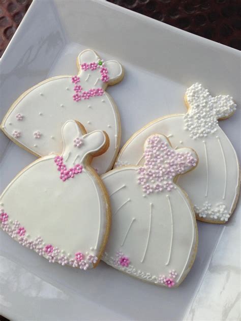 Decorated Cookie Wedding Dress Cookie Favor Etsy Bridal Shower