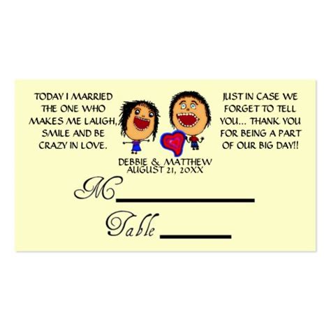 18 super funny and creative business cards. Funny Cartoon Wedding Placecards Business Card | Zazzle