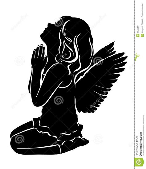 Cartoon Praying Angel Vector Illustration 25215098