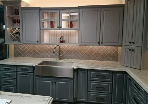 Bridgewood windom door style in white and gray paint color. Bridgewood Kitchen Cabinet Dealer Showroom in East Valley AZ | Kitchen AZ Cabinets & More