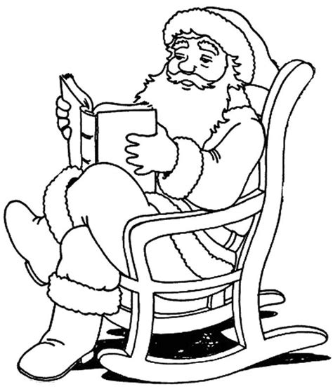 We have coloring pages of santa claus riding his sleigh with his reindeer, relaxing at home after christmas deliveries, working with his elves in the north pole and sneaking down the chimney to deliver presents to sleeping children. Santa Claus Reading Book Coloring Page | Image a colorier ...