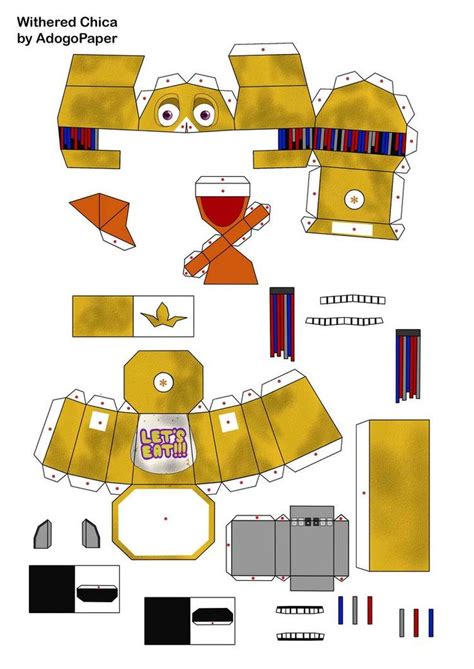 Five Nights At Freddys 2 Old Chica Papercraft Pt1 By Adogopaper On