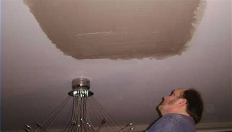 After taping the drywall seams you 'mud' them with drywall compound. How to Patch a Hole in the Ceiling with Spackle & Tape ...