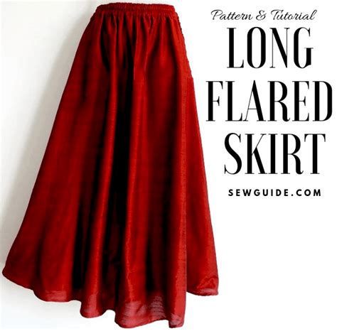 Make A Long Flared Skirt Free Size Sewing Pattern And Tutorial Sewguide