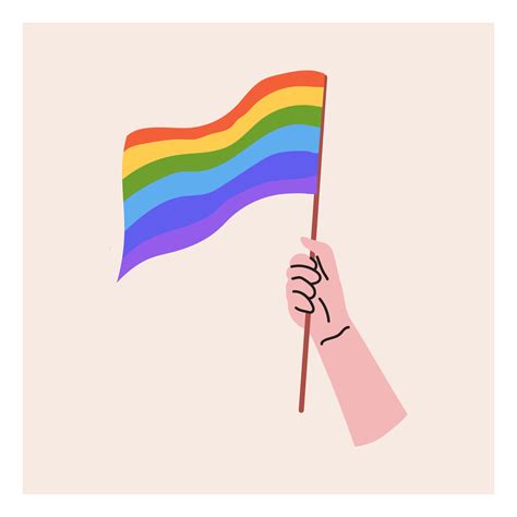 una mano sostiene una bandera lgbt mes del orgullo bandera lgbt arcoiris ilustración
