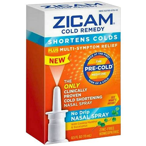 Zicam Cold Remedy No Drip Nasal Spray 050 Oz Pack Of 3