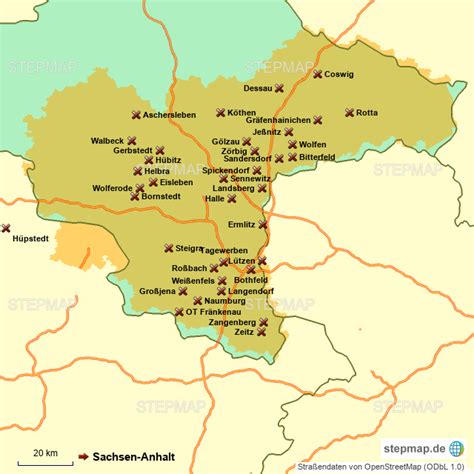 Junge menschen, die ausbildungsplätze in der region suchen, profitieren zudem von zahlreichen freizeitmöglichkeiten. StepMap - Sachsen-Anhalt'klein - Landkarte für Deutschland