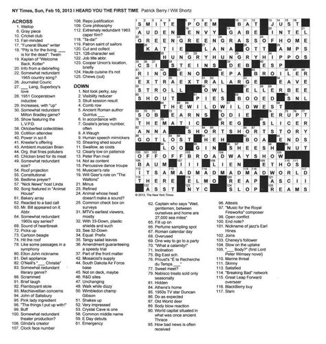 Crossword Puzzle Nyt Answers Rex Parker Does The Nyt Crossword Puzzle
