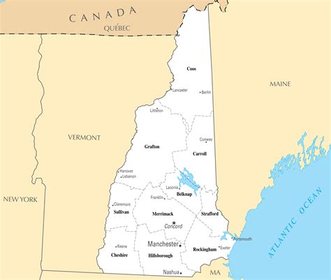 New Hampshire Map With Cities World Map