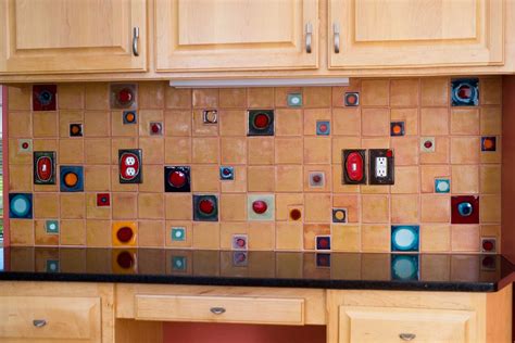 Orange Kitchen Backsplash Tile Things In The Kitchen