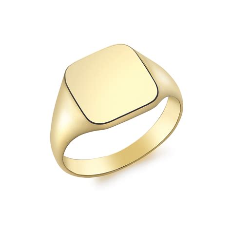 9ct Yellow Gold Square Mens Signet Ring Rings Jewellery Goldsmiths
